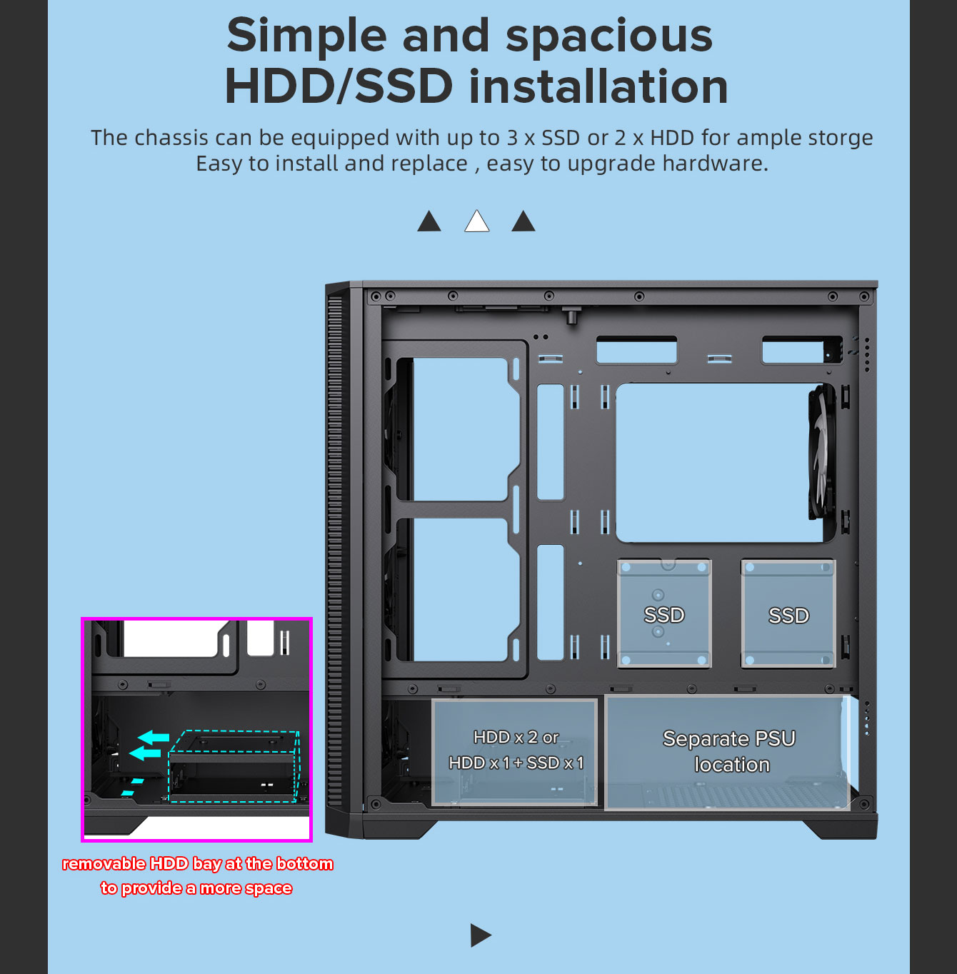 Gamemax Destroyer TGB Black USB3.0 Tempered Glass Micro ATX Tower